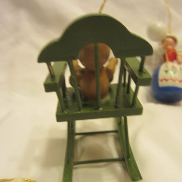 VTG 60'S SET OF 3 WOODEN ORNAMENTS, VERY CUTE - Picture 5 of 8